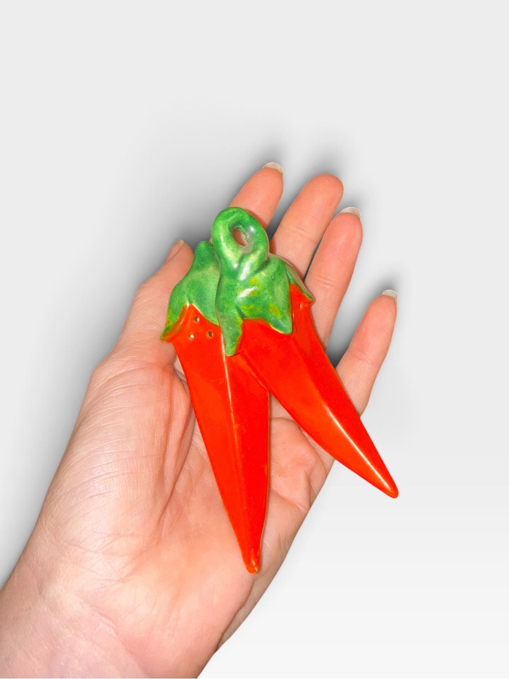 Vintage red chili pepper salt and pepper